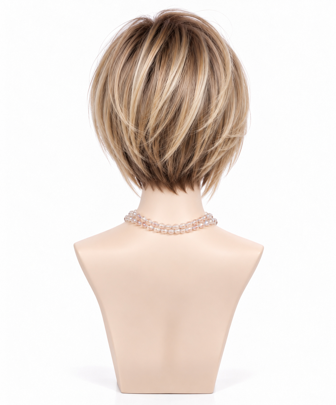 Digitally created back view of Cleo on a tall mannequin